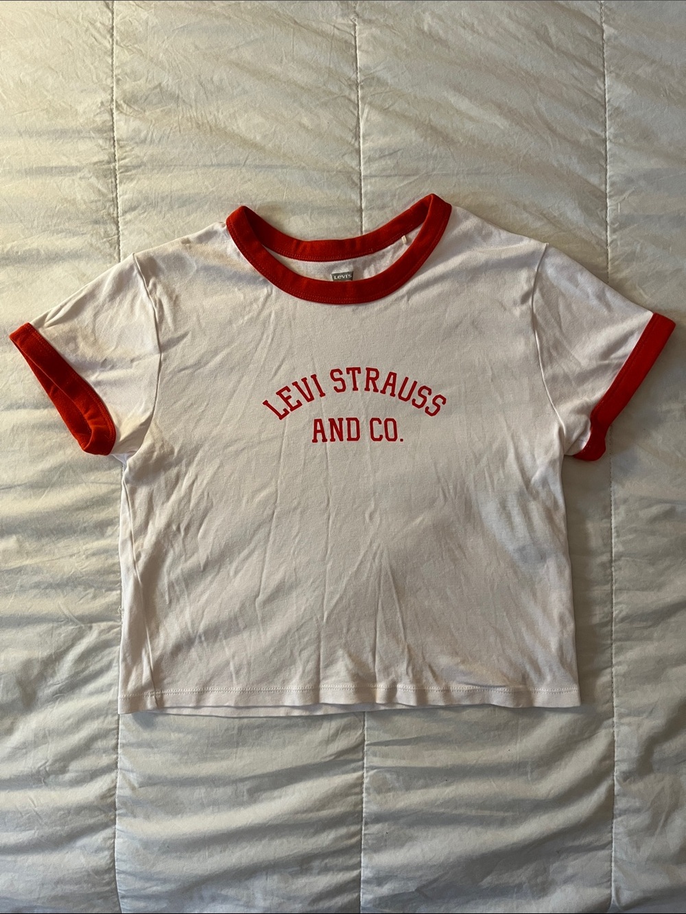 Levi's Women's White & Red Ringer Tee